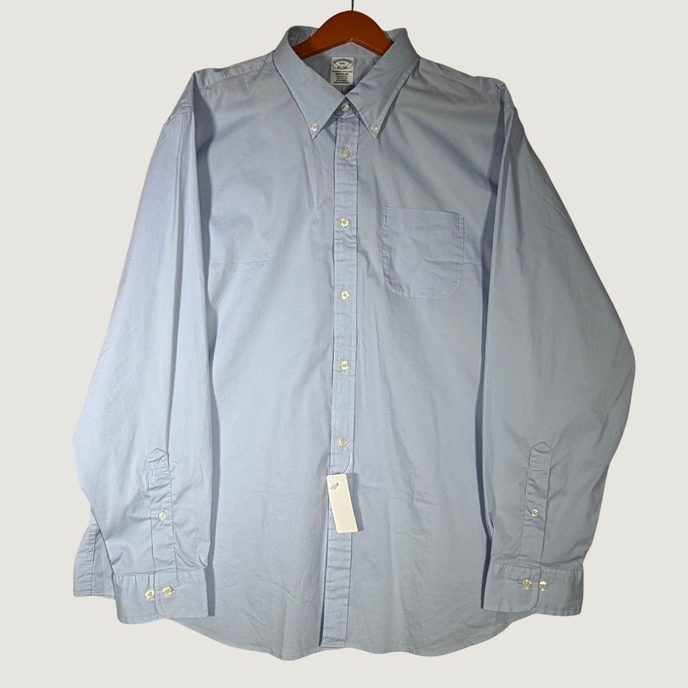 NWT Brooks Brothers Original Polo Shirt Mens XXL Blue Regular Fit Button Down
